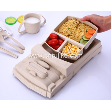 Truck Shape Wheat Straw Dinnerware Set